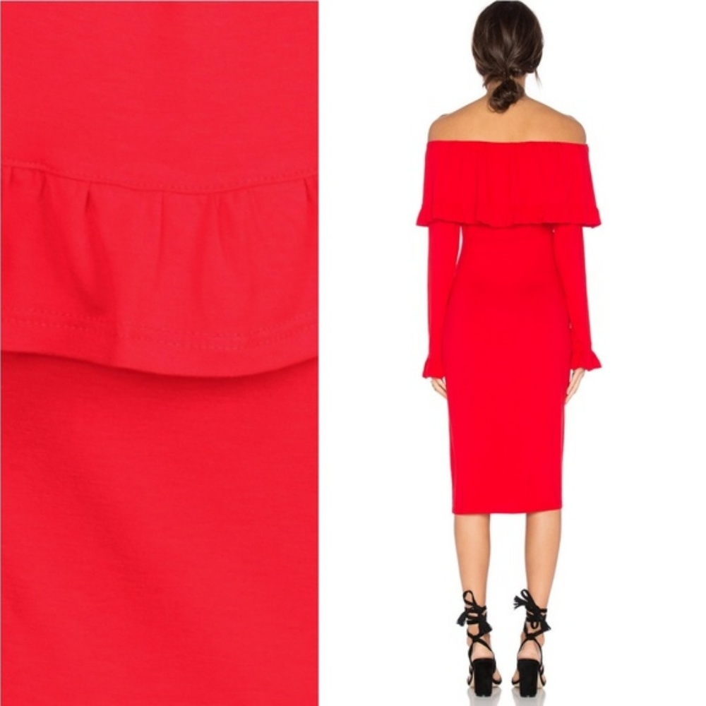 DRESS MIDI RED DRESS - Picture 2 of 2